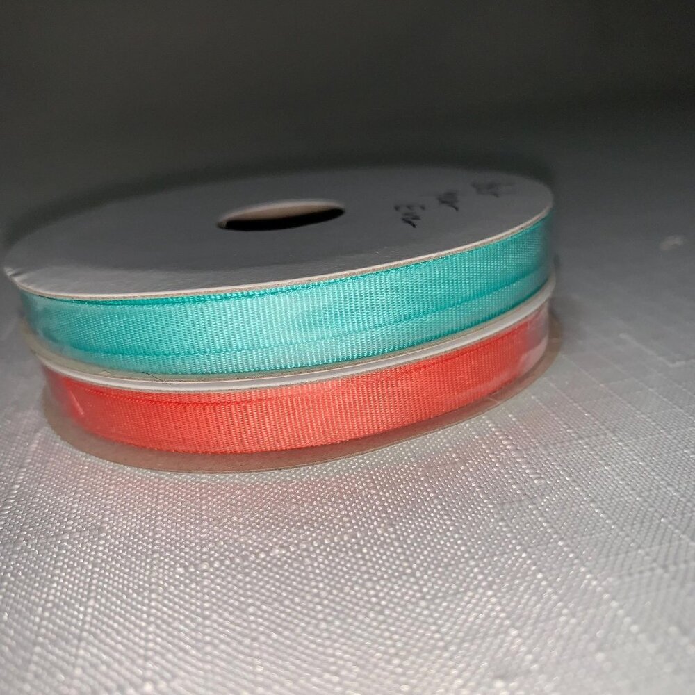 Rare Retired Stampin Up Pool Party Calypso Coral Ribbon Crafting Scrapbook Card